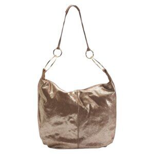 MARLON Made In Italy Leather Hobo With Metal Ring Details